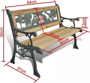 Elior Drewniana ławka ogrodowa dla dzieci Ponter - brązowa 5