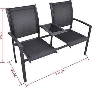 Elior Metalowa ławka ogrodowa Lemi - czarna 8