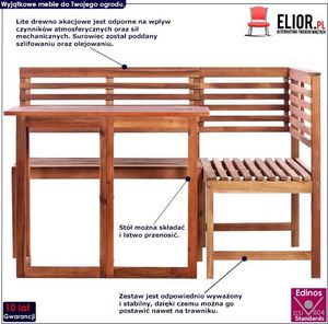 Elior Zestaw drewnianych mebli ogrodowych Alyssa - brązowy (E4530vidaxl_44038) 2