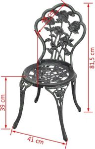 Elior Zestaw metalowych krzeseł ogrodowych Mesa - zielony 6