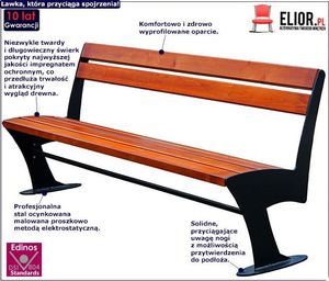 Elior Stalowa ławka parkowa Zoio 2X 150 cm - 84 kolory Dąb Rustykalny 2