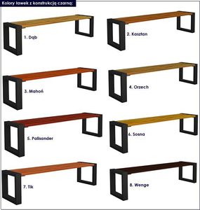 Elior Ławka miejska Norin 3X Black 150cm - 8 kolorów Dąb 2