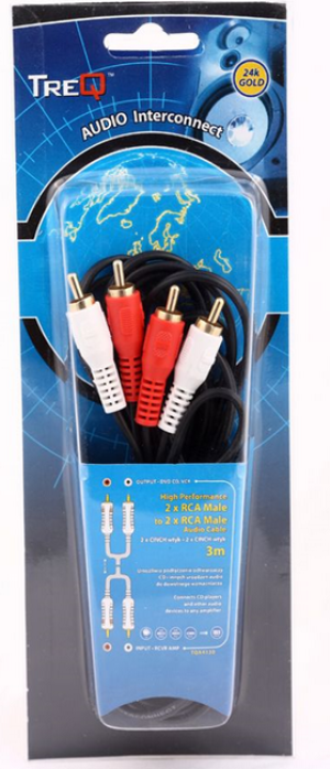 Kabel TreQ RCA (Cinch) x2 - RCA (Cinch) x2 3m czarny (TQA4130) 2