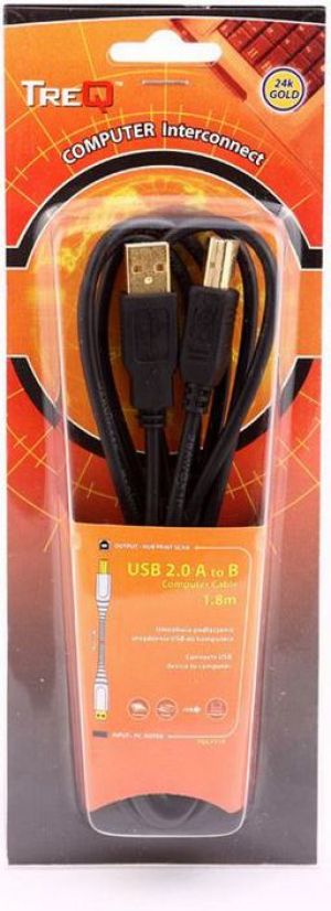 Kabel USB TreQ A-B 1,8m GOLD (TQC4118) 1