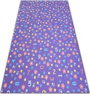 Dywany Łuszczów Dywan dla dzieci Numbers fiolet liczby, alfabet, cyferki, 100x400 cm 1
