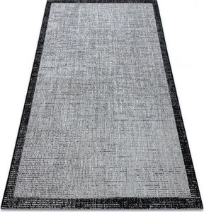 Dywany Łuszczów DYWAN SZNURKOWY SIZAL FLOORLUX 20401 Ramka srebrny / czarny, 240x330 cm 1