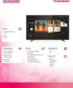 Telewizor Thomson 55UG6300 LED 55'' 4K Ultra HD Smart TV 3.0 3