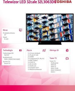 Telewizor Toshiba 32L3063DG LED 32'' Full HD 2