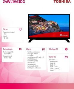 Telewizor Toshiba 24WL1A63DG LED 24'' HD Ready 7