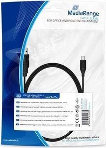 Kabel USB MediaRange USB-A - microUSB 1.8 m Czarny (MRCS184) 1