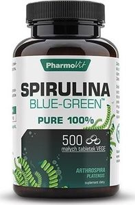 Pharmovit Spirulina Blue-Green 500 Tabletek Spirulina Arthrospira Platensis Kontrola Masy Ciała Poziom Cukru Odporność Organizmu 1
