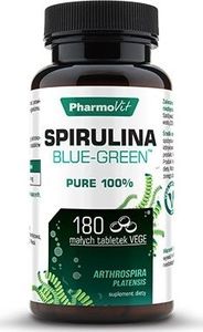 Pharmovit Spirulina Blue-Green 180 Tabletek Spirulina Arthrospira Platensis Kontrola Masy Ciała Poziom Cukru Odporność Organizmu 1