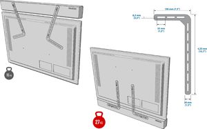 MT3CH Wieszak Uchwyt na do głośniki kolumny Soundbar TV duży 3