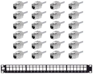 NetRack Netrack patch panel keystone 19 24-porty, FTP, wyposażony 24xkeystone jack kat. 6A 2