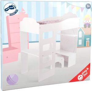 Small Foot Łóżko z biurkiem dla lalek do zabawy dla dzieci Prima White 1