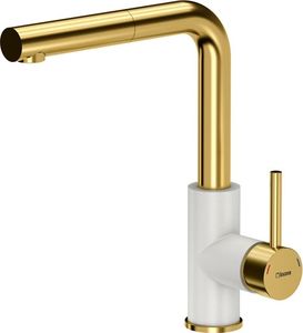 Bateria kuchenna Quadron ANGELINA Pull out SteelQ PVD złoty / biały metalik 1