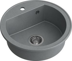 Zlewozmywak Steiner CUBA 210 Steingran granitowy szary 1 komorowy b/o (fi.51x18) z odpływem 2