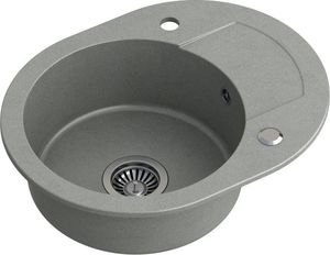 Zlewozmywak Steiner CUBA 216 Steingran granitowy szary 1 komorowy z/o (58x46x17,5) z zaślepką i odpływem 2