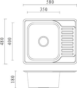 Zlewozmywak Steiner KEVIN 116 Steinsteel zlew z syfonem 1-komorowy z/o 3