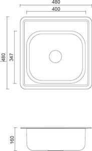 Zlewozmywak Steiner JOE 110 Steinsteel  satyna z syfonem 1-komorowy b/o 3