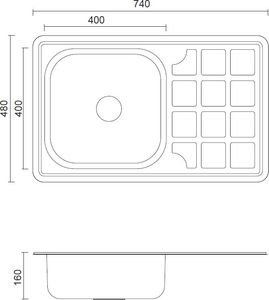 Zlewozmywak Steiner LOUIS 111 Steinsteel satyna z syfonem 1-komorowy z/o 3