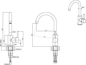 Zlewozmywak Steiner Hugh 111 komora stalowa z białym blatem szklanym + bateria 6