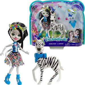 Mattel Mattel Enchantimals Lalka Zelena Zebra i duża figurka zebry Hoofette uniwersalny 1