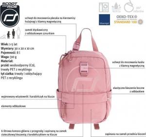 ScootAndRide Plecak na hulajnogę dla dzieci 1-5 lat Rose 2