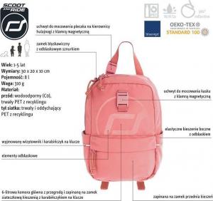 ScootAndRide Plecak na hulajnogę dla dzieci 1-5 lat Peach 2