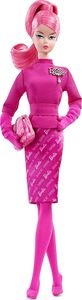 Mattel Lalka Barbie Kolekcjonerka różowa 60-lecie ze stojakiem uniwersalny 3
