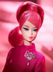 Mattel Lalka Barbie Kolekcjonerka różowa 60-lecie ze stojakiem uniwersalny 5