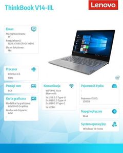 Laptop Lenovo Laptop ThinkBook 14-IIL (20SL003HPB) / 16 GB RAM / 256 GB SSD PCIe / Windows 10 Home 4