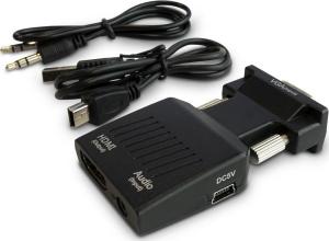 Adapter AV Savio D-Sub (VGA) - HDMI + USB-A + Jack 3.5mm czarny (CL-145) 2