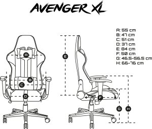Fotel Fury Avenger XL czarno-biały (NFF-1712) 12