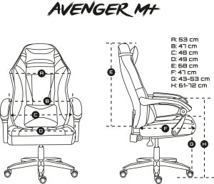 Fotel Fury Avenger M+ czarno-biały (NFF-1710) 12