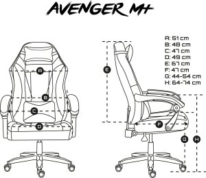 Fotel Fury Avenger M+ czarno-biały (NFF-1710) 13