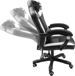 Fotel Fury Avenger M+ czarno-biały (NFF-1710) 2