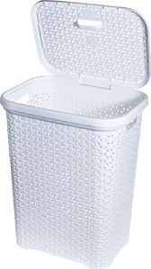 Kosz na pranie Pepco Kosz na pranie plastik RATTAN, 35 L biały 3