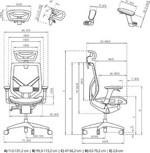 Krzesło biurowe Ergoline Fotel biurowy ERGOLINE Megrez SPC-MEGG szary 4
