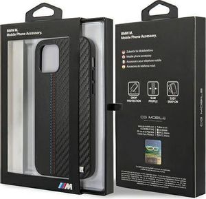 BMW Etui BMW BMHCP12LMCARBK iPhone 12 6,7 Pro Max czarny/black hardcase M Collection PU Carbon Stripe uniwersalny 9
