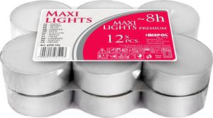 Bispol Podgrzewacze bezzapachowe tealight BISPOL 8H MAXI LIGHT 12szt. 1