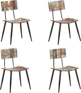 vidaXL VidaXL Krzesła stołowe, 4 szt., lite drewno z odzysku 1