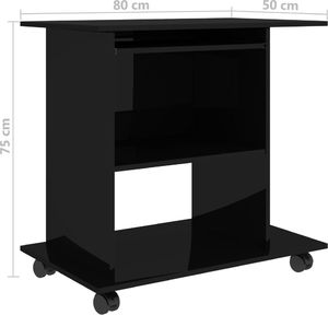 Biurko vidaXL 802901 Czarne 80 cm x 50 cm 6