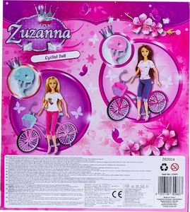 Pepco lalka rowerzystka z akcesoriami różowa 2