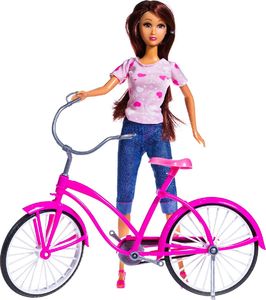 Pepco lalka rowerzystka z akcesoriami różowa 3