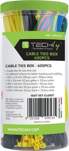Organizer Techly Opaska zaciskowa Różne kolory 600 sztuk  (ISWT-SET-CL600T) 2