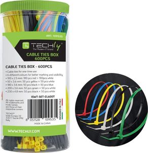 Organizer Techly Opaska zaciskowa Różne kolory 600 sztuk  (ISWT-SET-CL600T) 3