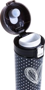 Pepco Kubek termiczny 350ml P50 czarny w kropki 2