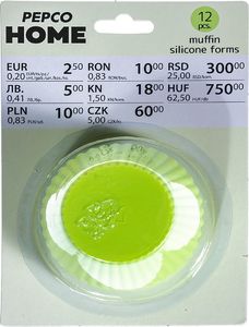 Pepco Komplet 12 foremek silikonowych do muffinek zielone 1