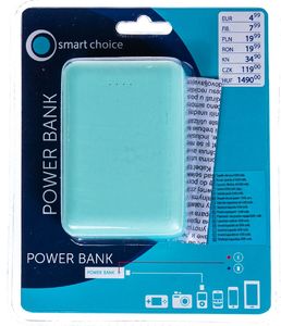 Powerbank Pepco Power Bank, pojemność nominalna 6000mAh Pattern turkusowy 1